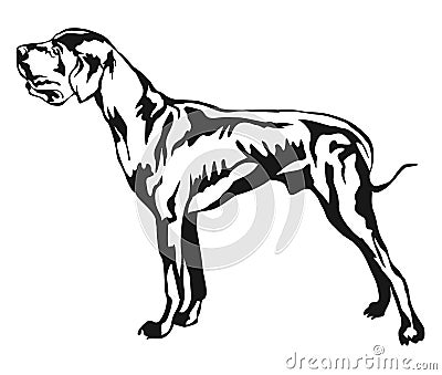 Decorative standing portrait of Great Dane vector illustration Vector Illustration