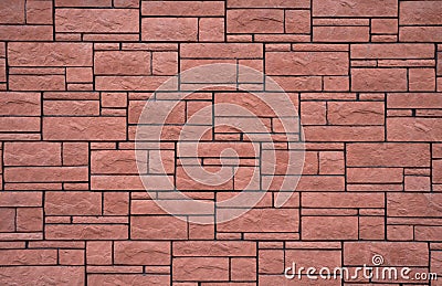 Decorative stone in the form of a sharp bumpy red tile Stock Photo