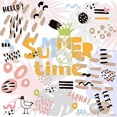 Decorative summer abstract background Vector Illustration