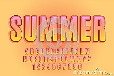 Decorative summer Font and Alphabet vector Vector Illustration