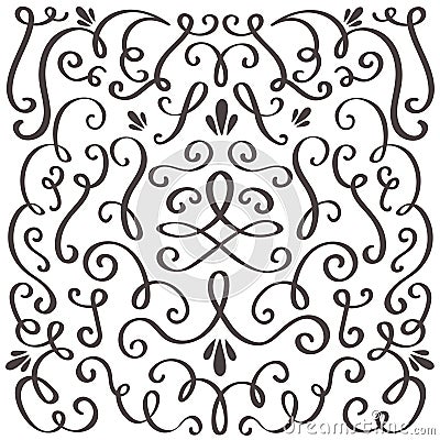 Decorative swirls. Swirled vintage ornament, swirling border and simple frame. Swirl decoration border vector graphic Vector Illustration