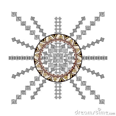 Decorative symmetric element for design and fashion in ethnic style Vector Illustration