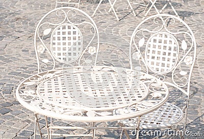 Decorative table and chairs Stock Photo