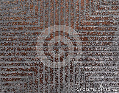 decorative texture, cement effect lines with brown material, brown color Stock Photo