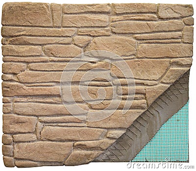Decorative tiling - bricklaying - gluing tiles - workflow Stock Photo