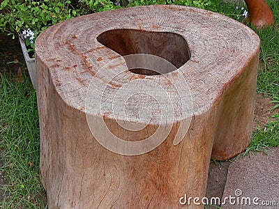 Decorative tree stump Stock Photo