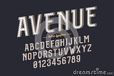 Decorative vector vintage retro typeface, font, alphabet letters Vector Illustration