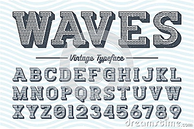 Decorative vector vintage retro typeface, font Vector Illustration