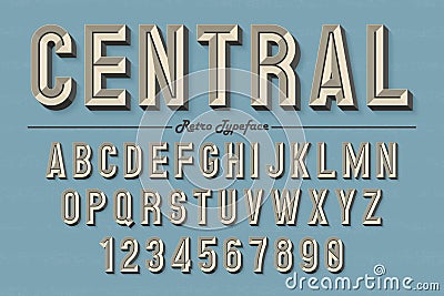 Decorative vector vintage retro typeface, font, typeface Vector Illustration