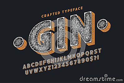 Decorative vector vintage typeface, letters and numbers Vector Illustration