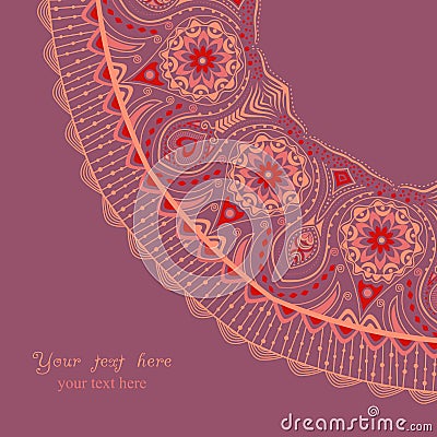 Decorative Vintage Design Element, illustration with lacy frame Vector Illustration