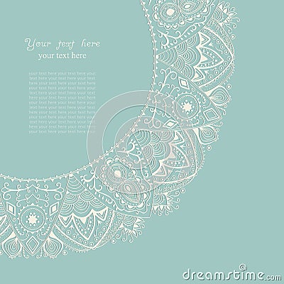 Decorative Vintage Design Element, illustration with lacy frame Vector Illustration