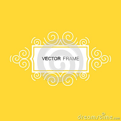 Decorative vintage frame with copy space for text made in modern line style vector. Vector Illustration