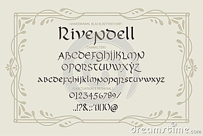 Decorative vintage magic styled letters. Vector script. Vector Illustration