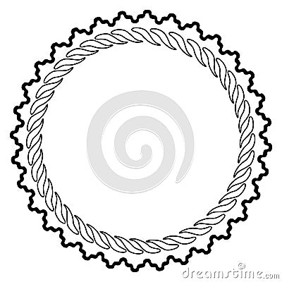 Vintage openwork circle frame. Ornate round border on white background. Classic style pattern. Vector illustration Vector Illustration