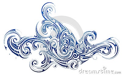 Decorative water swirls Vector Illustration