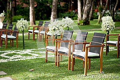 Decorative wedding chairs Stock Photo