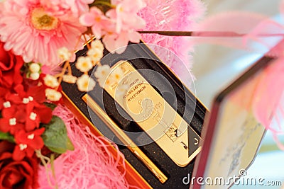 Decorative wedding gold bar Editorial Stock Photo