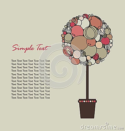 Decorative wedding tree. Cute retro card. Design elements for gifts, invitations, arts, crafts Vector Illustration