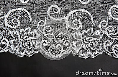 Decorative white lace on insulated Stock Photo
