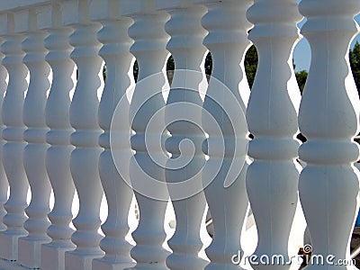 Decorative white stone fence Stock Photo