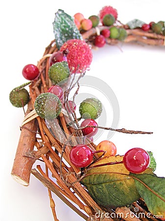 Decorative willow wreath Stock Photo