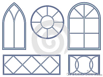 Decorative window blueprints Vector Illustration