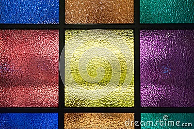 Decorative window of various colored rectangles Stock Photo