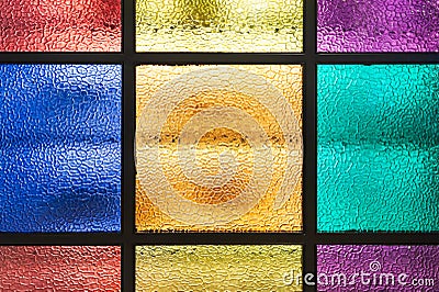 Decorative window of various colored rectangles Stock Photo