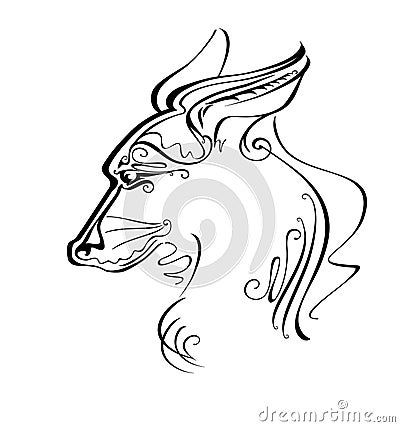 Decorative Wolf Head. Stock Photo