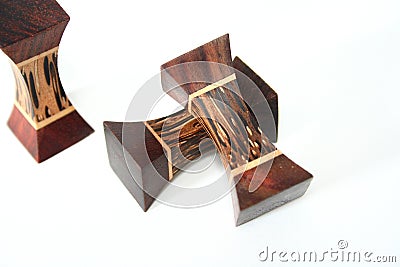 Decorative wood blocks Stock Photo