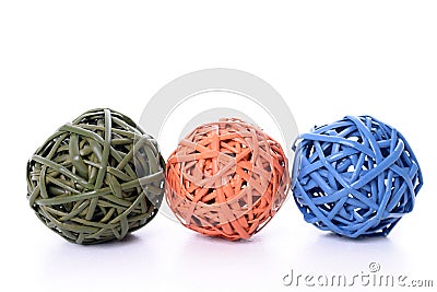 Decorative wooden balls Stock Photo