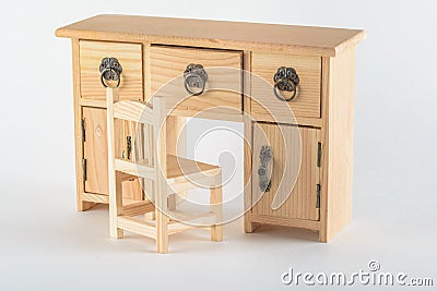 Decorative wooden bureau Stock Photo