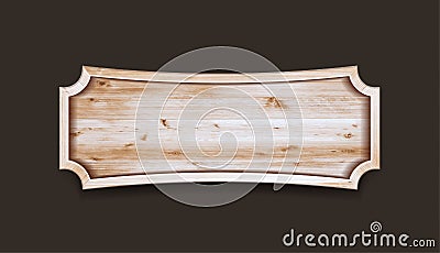Decorative wooden signboard, Vector Vector Illustration