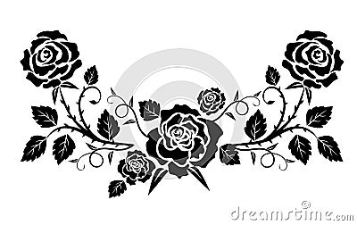 Decorative wreath with roses Vector Illustration