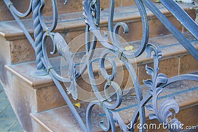 Decorative wrought iron security Stock Photo