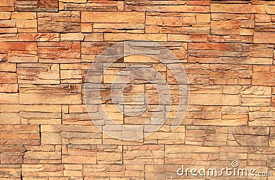 Decorative yellow brick wall for background Stock Photo