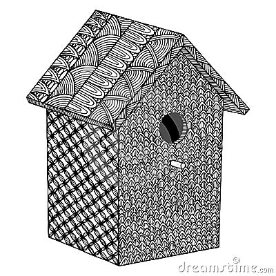 Decorative zentangle birdhouse Vector Illustration