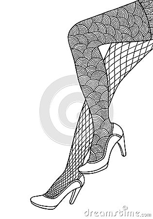 Decorative female legs Vector Illustration