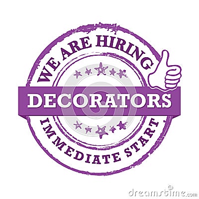 Decorators - We are hiring, immediate start - Job label Stock Photo