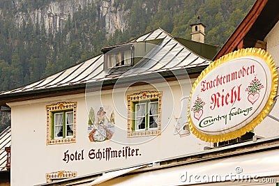 Decoretad Hotel facade. Konigssee. Germany Editorial Stock Photo