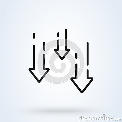 Decrease reduce arrow line icon. vector Simple modern design illustration Vector Illustration