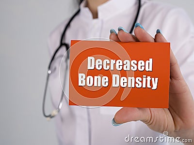 Decreased Bone Density sign on the page Stock Photo