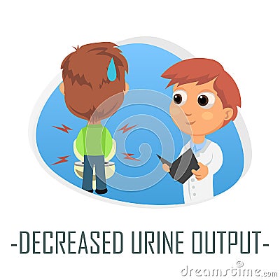 Decreased urine output medical concept. Vector illustration. Cartoon Illustration