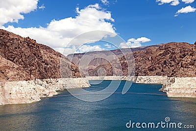 Decreased water level in Black Canyon Stock Photo