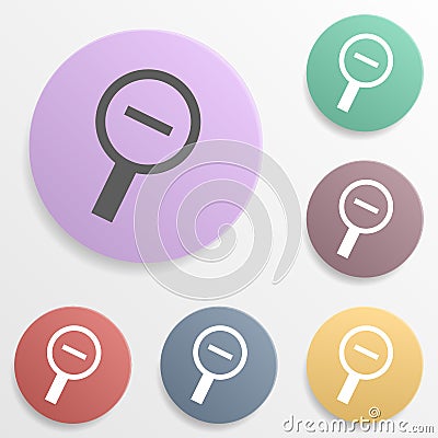 Decrement badge color set icon. Simple glyph, flat vector of map icons for ui and ux, website or mobile application Stock Photo