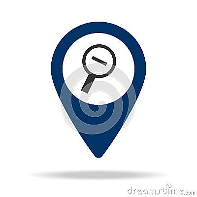 decrement in blue map pin icon. Element of map point for mobile concept and web apps. Icon for website design and development, app Stock Photo
