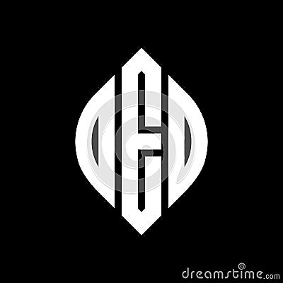 DED circle letter logo design with circle and ellipse shape. DED ellipse letters with typographic style. The three initials form a Vector Illustration