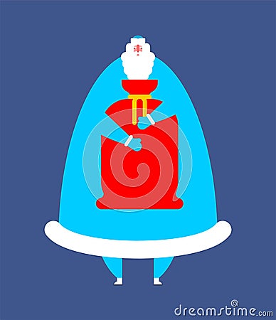 Ded Moroz National traditional folk Russian Santa Claus. Big bearded grandfather in Russia. New Year grandpa. Vector Illustration