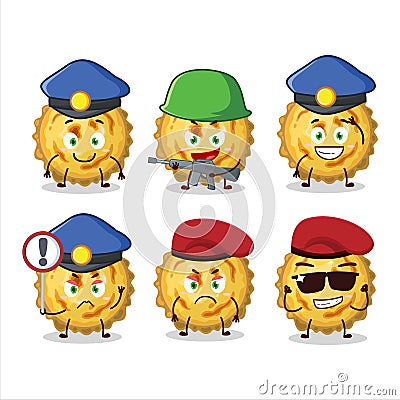 A dedicated Police officer of custard tart mascot design style Vector Illustration